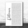 Ginuwine Differences White Script Song Lyric Print