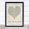 Gloria Estefan & 'N Sync Music Of My Heart Script Heart Song Lyric Print