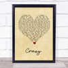 Gnarls Barkley Crazy Vintage Heart Song Lyric Print