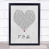 Green Day F.O.D. Grey Heart Song Lyric Print