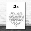 Green Day She White Heart Song Lyric Print