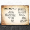 Green Day When It's Time Man Lady Couple Song Lyric Print