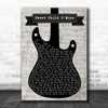 Guns N Roses Sweet Child O' Mine Electric Guitar Music Script Song Lyric Print