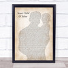 Guns N Roses Sweet Child O' Mine Father & Baby Song Lyric Print