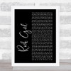 Hall & Oates Rich Girl Black Script Song Lyric Print