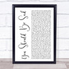 Halsey You Should Be Sad White Script Song Lyric Print