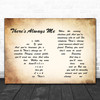 Elvis Presley There's Always Me Man Lady Couple Song Lyric Music Wall Art Print
