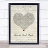 Haystak Bonnie And Clyde Script Heart Song Lyric Print