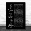 Heatwave Always And Forever Black Script Song Lyric Print