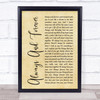 Heatwave Always And Forever Rustic Script Song Lyric Print
