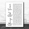 Heatwave Always And Forever White Script Song Lyric Print