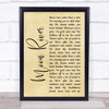 Henry Mancini Moon River Rustic Script Song Lyric Print