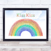 Holly Valance Kiss Kiss Watercolour Rainbow & Clouds Song Lyric Print