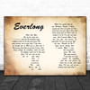 Foo Fighters Everlong Man Lady Couple Song Lyric Music Wall Art Print