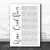 Hozier feat. Mavis Staples Nina Cried Power White Script Song Lyric Print