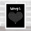 Hurts Wings Black Heart Song Lyric Print