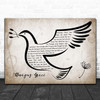 Hymn Amazing Grace Vintage Dove Bird Song Lyric Print