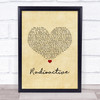 Imagine Dragons Radioactive Vintage Heart Song Lyric Print