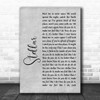 Incubus Stellar Grey Rustic Script Song Lyric Print