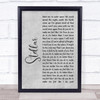 Incubus Stellar Grey Rustic Script Song Lyric Print