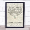 Indigo Girls Share The Moon Script Heart Song Lyric Print