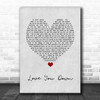 INOJ L Y D (Love You Down) Grey Heart Song Lyric Print