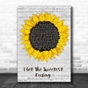 Jackie Wilson I Get The Sweetest Feeling Grey Script Sunflower Song Lyric Print