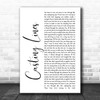 Jack's Mannequin Casting Lines White Script Song Lyric Print