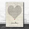 Jacquees London Script Heart Song Lyric Print
