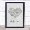 Jah Cure Only You Grey Heart Song Lyric Print