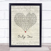 Jah Cure Only You Script Heart Song Lyric Print