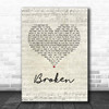 Jake Bugg Broken Script Heart Song Lyric Print