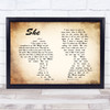 Jen foster She Man Lady Couple Song Lyric Music Wall Art Print