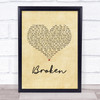 Jake Bugg Broken Vintage Heart Song Lyric Print