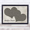 James Blunt Bonfire Heart Landscape Music Script Two Hearts Song Lyric Print