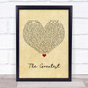 James Blunt The Greatest Vintage Heart Song Lyric Print