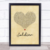 James TW Soldier Vintage Heart Song Lyric Print