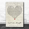 Jamie Lawson Can't See Straight Script Heart Song Lyric Print