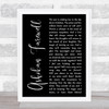 Jay Ungar Ashokan Farewell Black Script Song Lyric Print