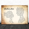 Lionel Richie & Mariah Carey Endless Love Man Lady Couple Song Lyric Music Wall Art Print