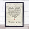 Jennifer Rush The Power of Love Script Heart Song Lyric Print