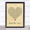 Jennifer Smestad Half the Man Vintage Heart Song Lyric Print