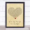 Jermaine Jackson & Whitney Houston If You Say My Eyes Are Beautiful Vintage Heart Song Lyric Print