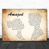 Lonestar Amazed Man Lady Couple Song Lyric Music Wall Art Print