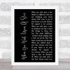 Jesse McCartney When You Wish Upon A Star Black Script Song Lyric Print