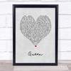 Jessie J Queen Grey Heart Song Lyric Print