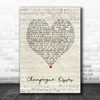 Jessie Ware Champagne Kisses Script Heart Song Lyric Print