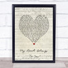 Jim Brickman My Heart Belongs to You Script Heart Song Lyric Print