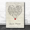 Jim Reeves Anna Marie Script Heart Song Lyric Print