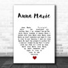 Jim Reeves Anna Marie White Heart Song Lyric Print